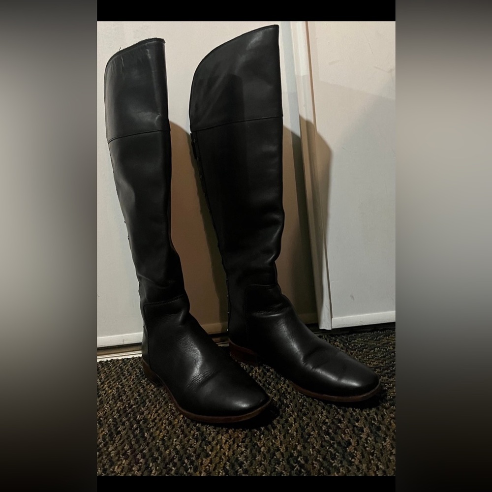 Franco Sarto black leather boots size 9